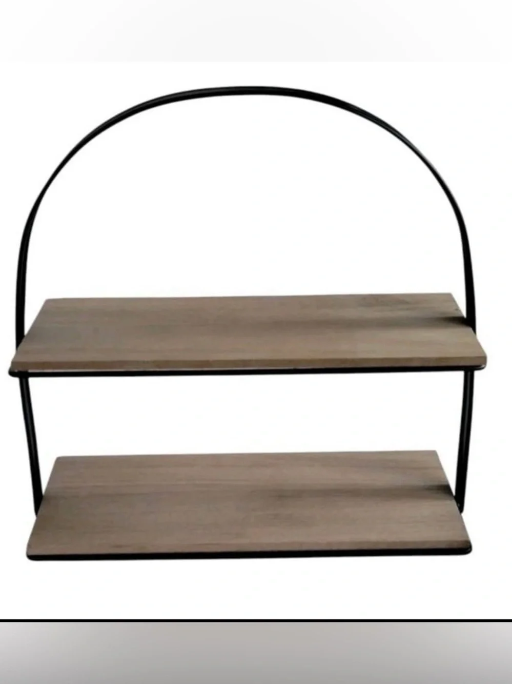 Set of 2 Farmhouse Two Tierd Small Tray Metal Wood Serving Display Shelf Target